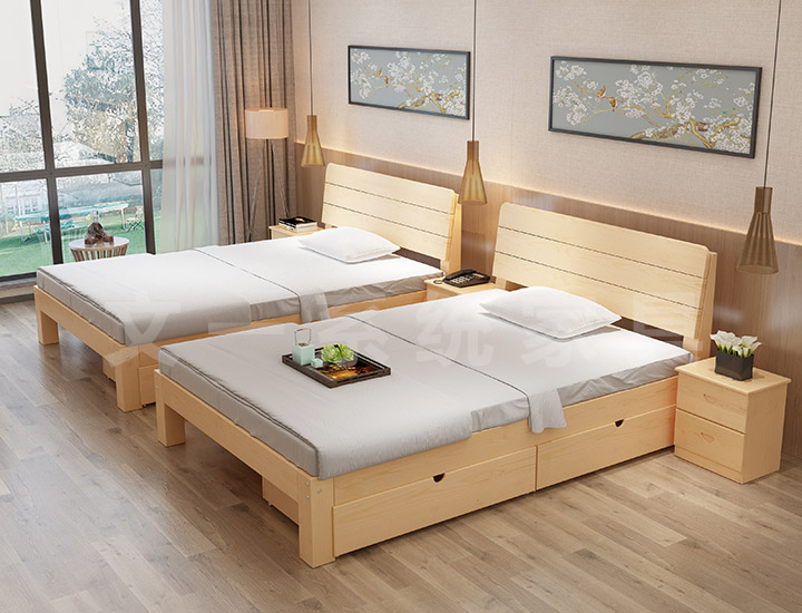 單人實(shí)木床001